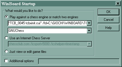 WinBoard Startup Dialog